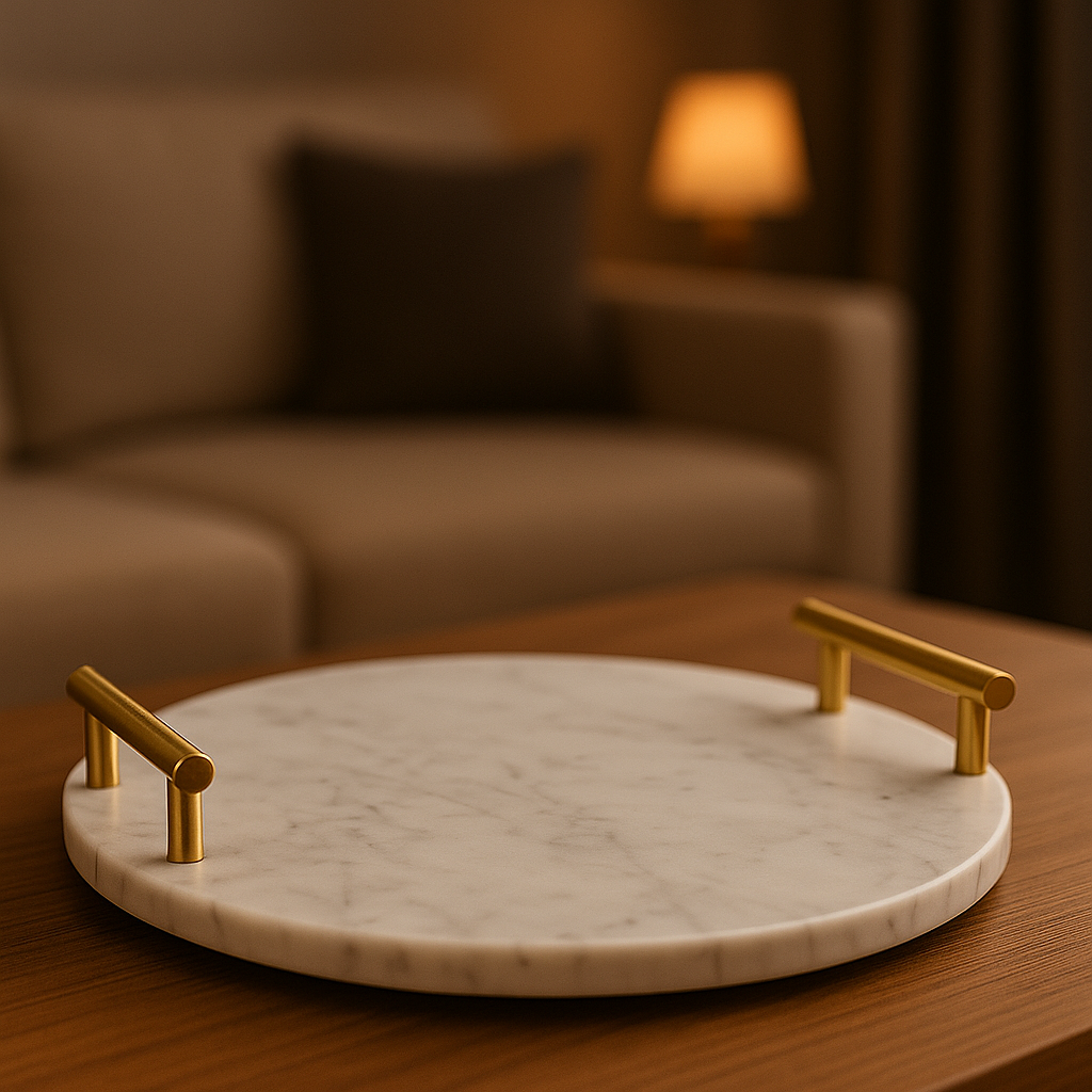 Carrara White Round Platter
