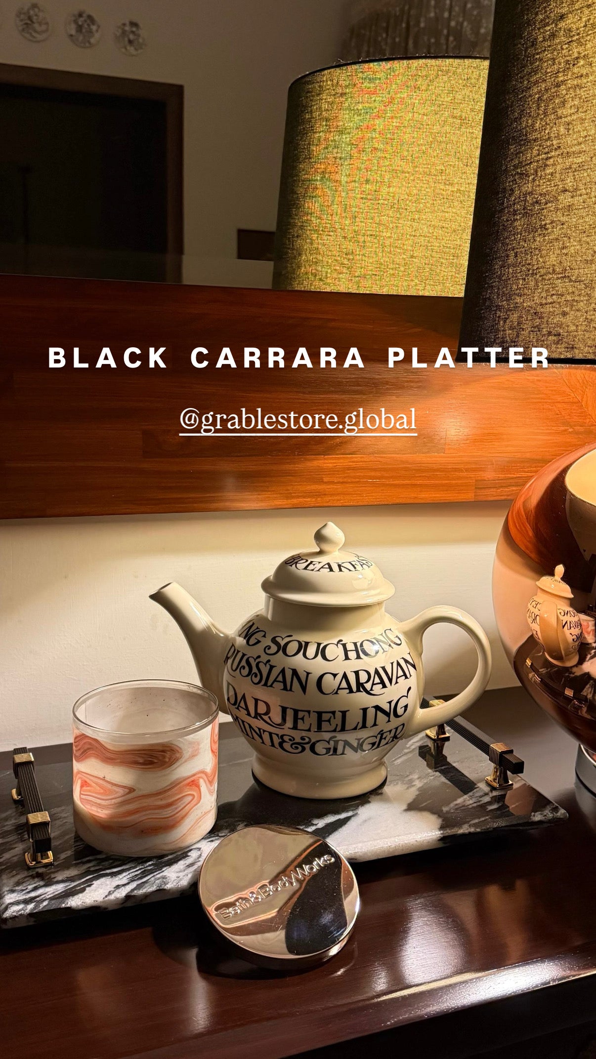 Black Diamond Rectangle Platter