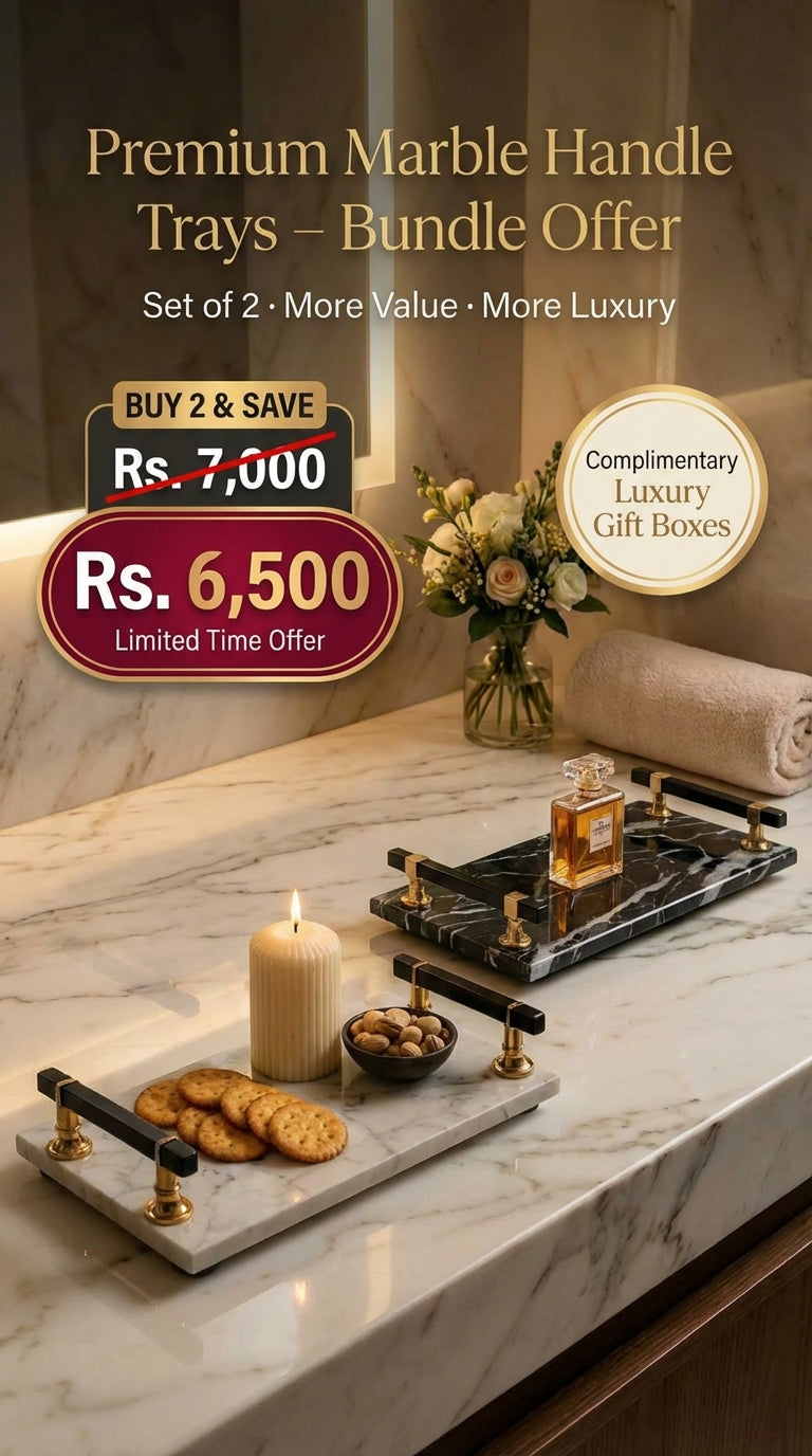 Premium Marble Handle Trays BUNDLE OFFER – Pack of 2