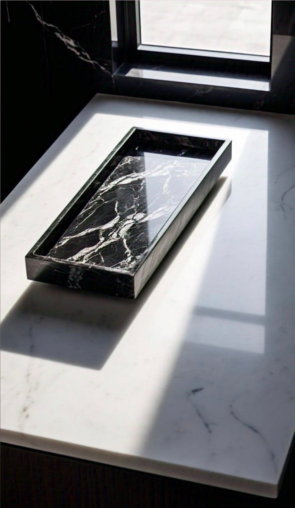 Black-White Bathroom Tray