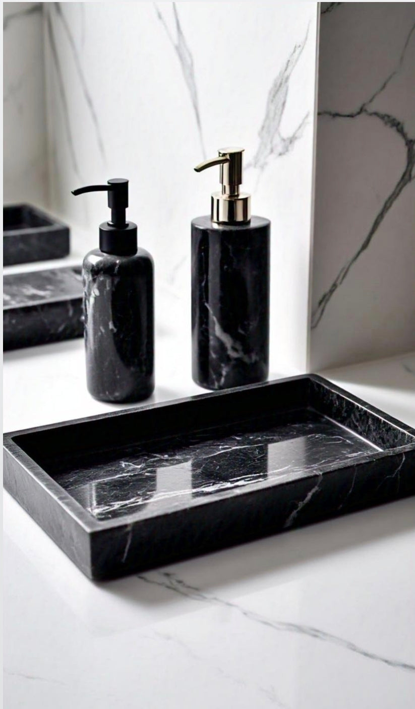 Black-White Bathroom Tray