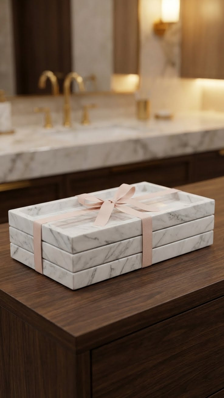 Marble Bathroom Organizer Bundle - Pack of 3 Offer