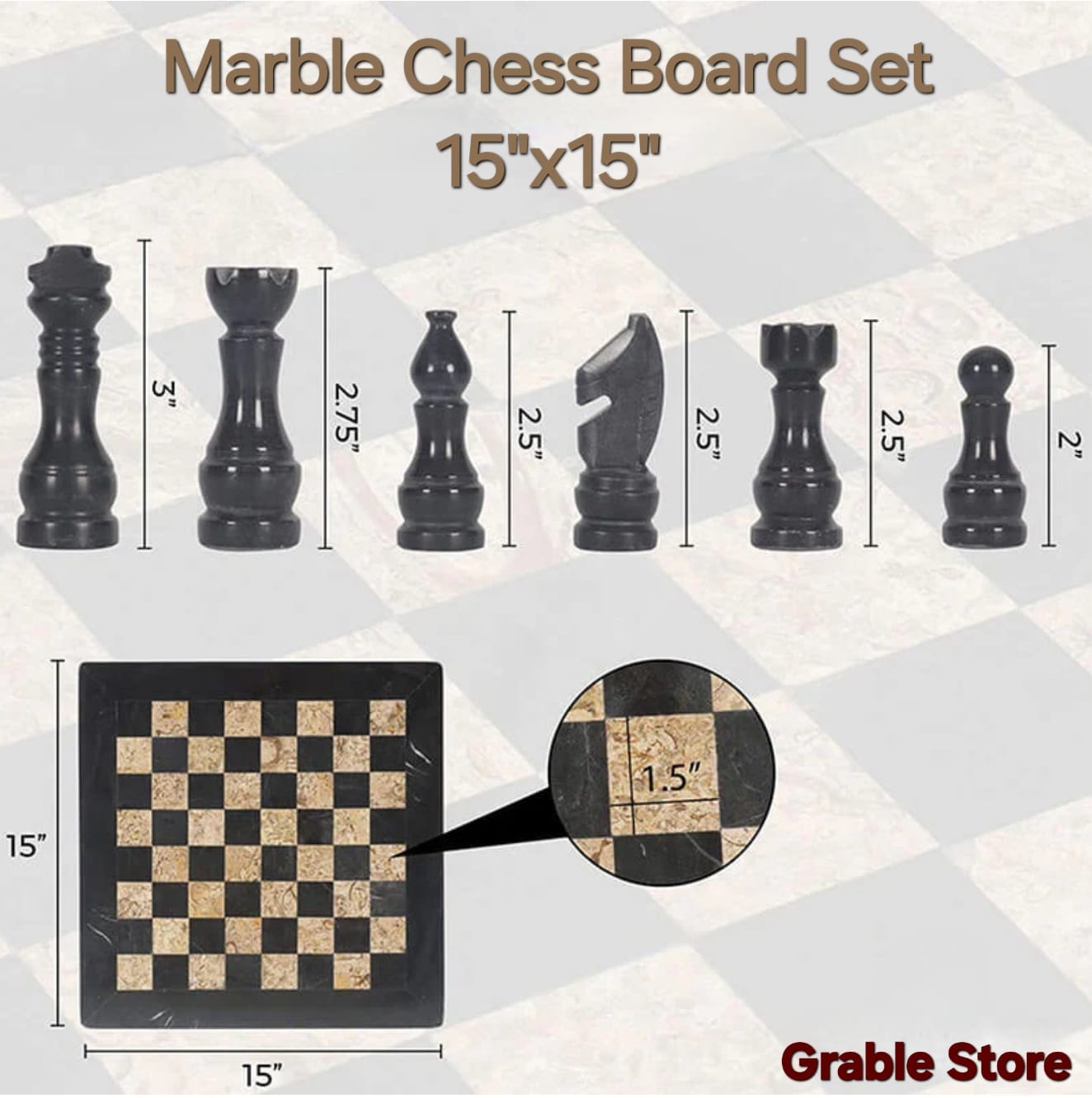 Bold & Beautiful: Black & Coral Marble Chess Set