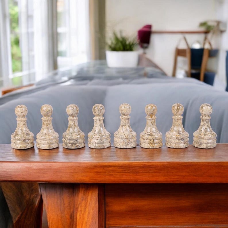 Warm and Inviting: Coral & Brown Marble Chess Set