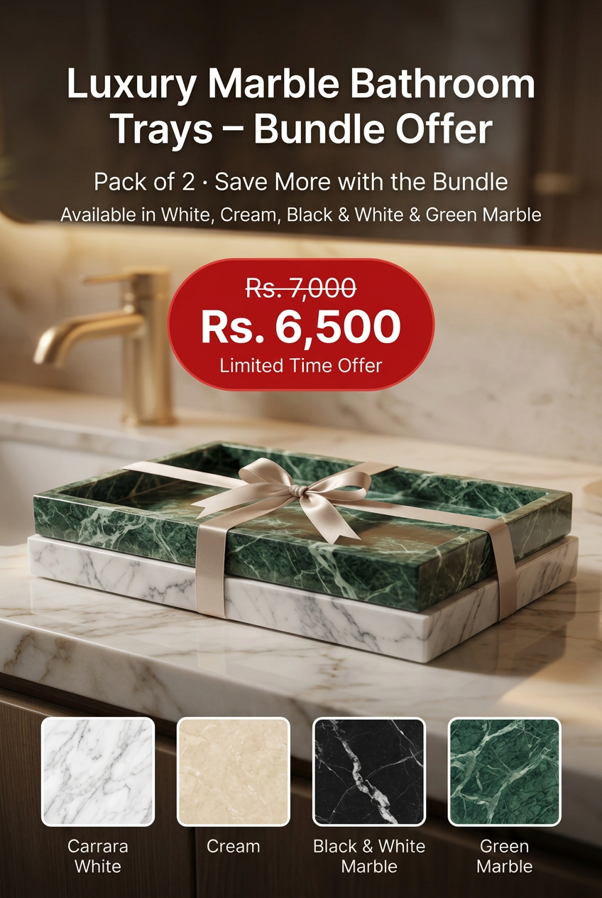 Revised green and white marble tray banner