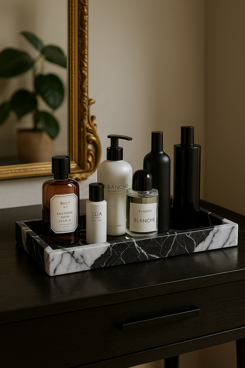 Black-White Bathroom Tray