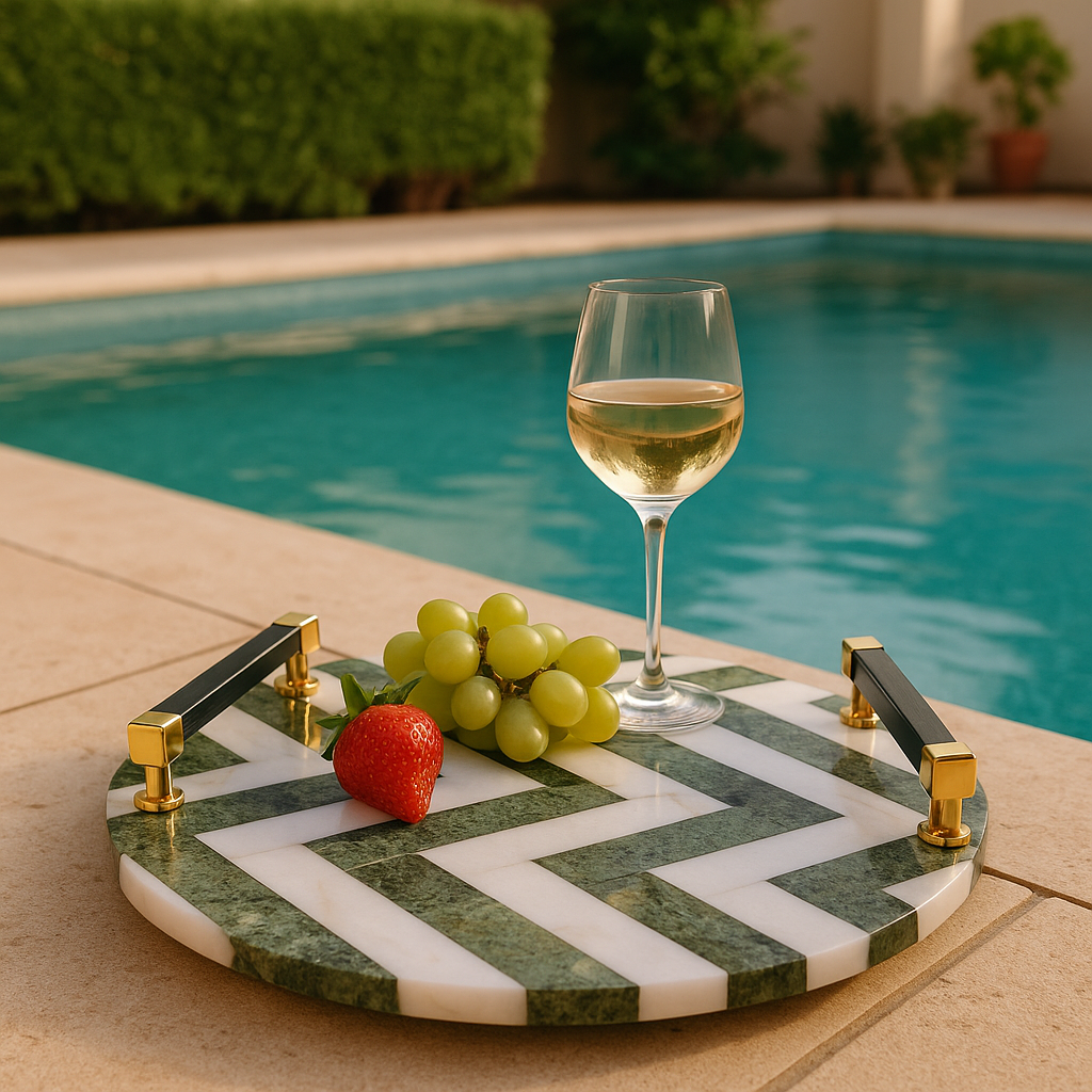 Jade Chevron Round Platter