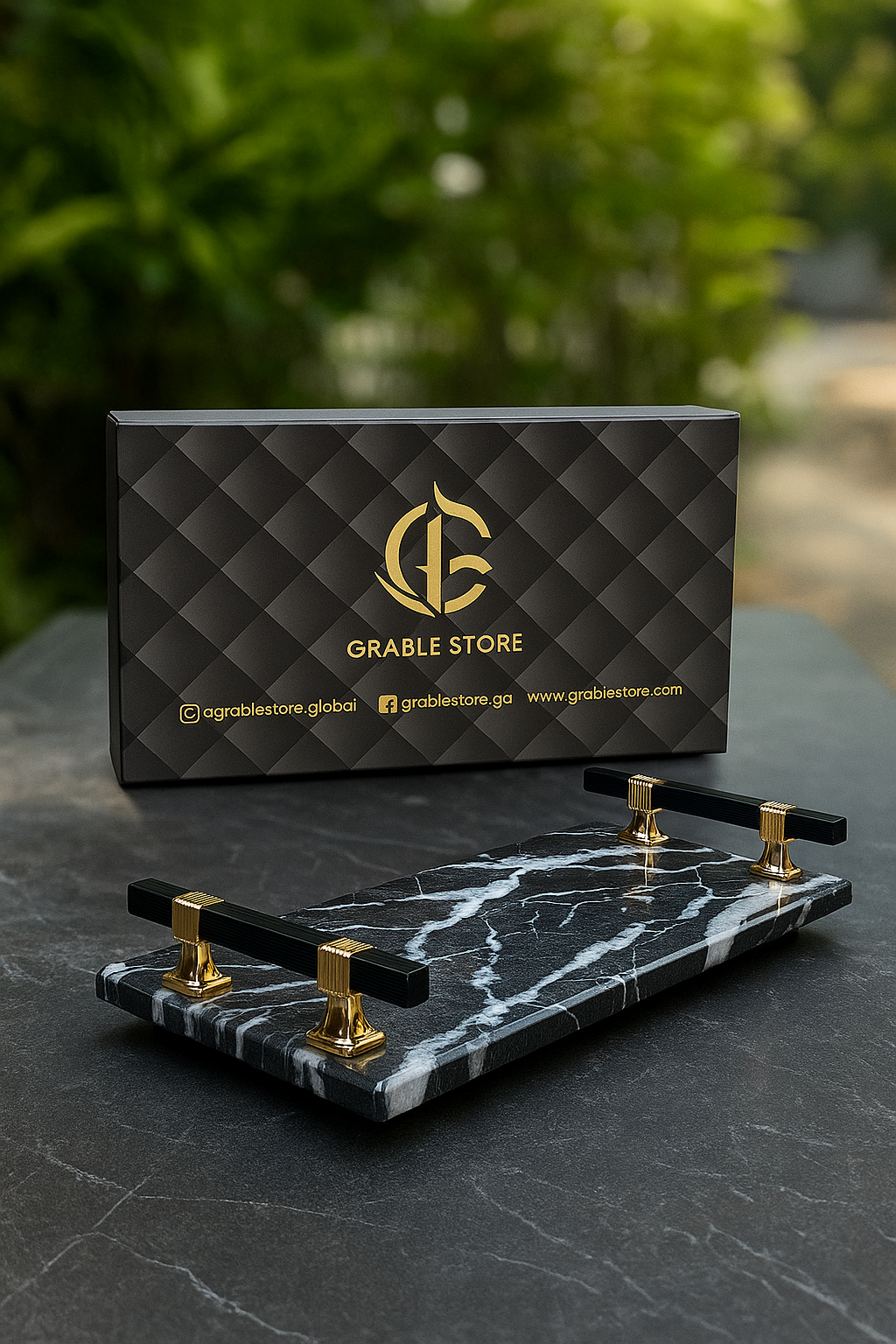 Black Diamond Marble Tray