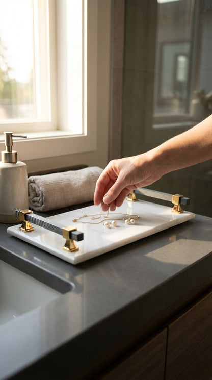 Carrara White Marble Tray