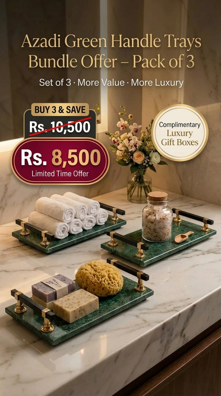 Azadi Green Handle Trays Bundle – Pack of 3