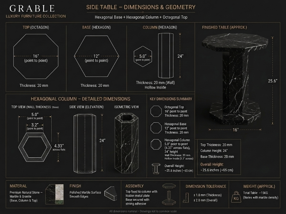 Nero Black Side Table
