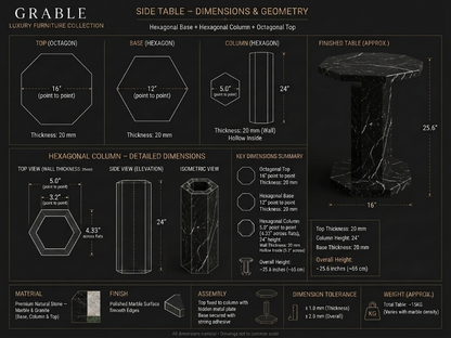 Nero Black Side Table