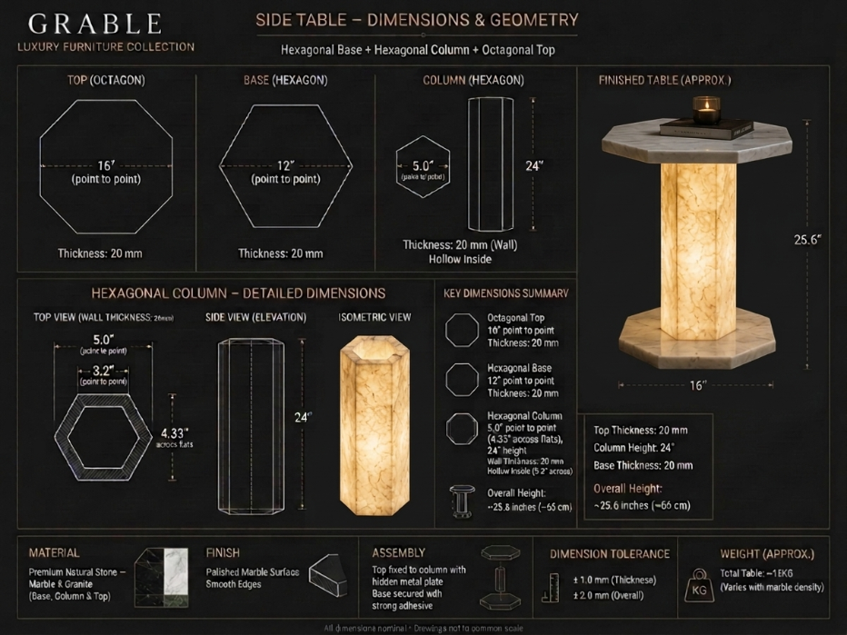 Carrara LED Glow Table