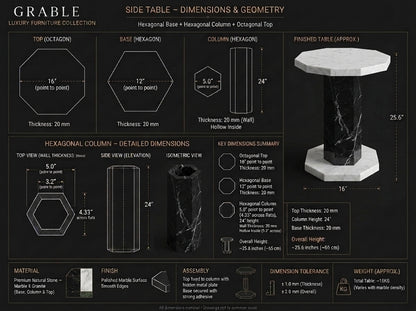 Carrara White Side Table