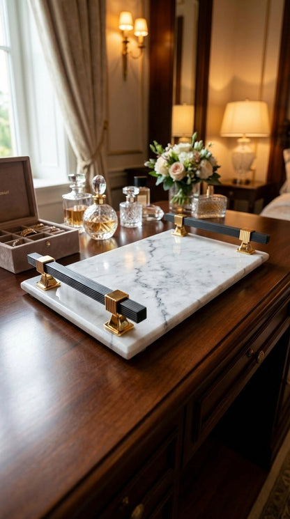 Carrara White Marble Tray