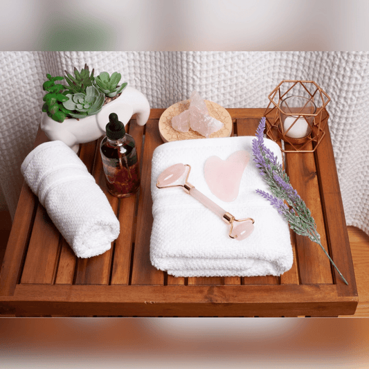 Marble Face Roller & Guasha Stone - Facial Massage & Skincare Set