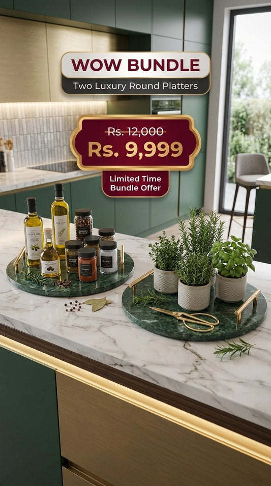 Azadi WOW Bundle – 2 Green Round Platters