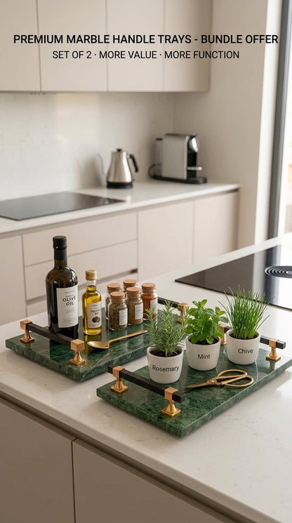 Azadi Green Handle Trays Bundle – Pack of 2