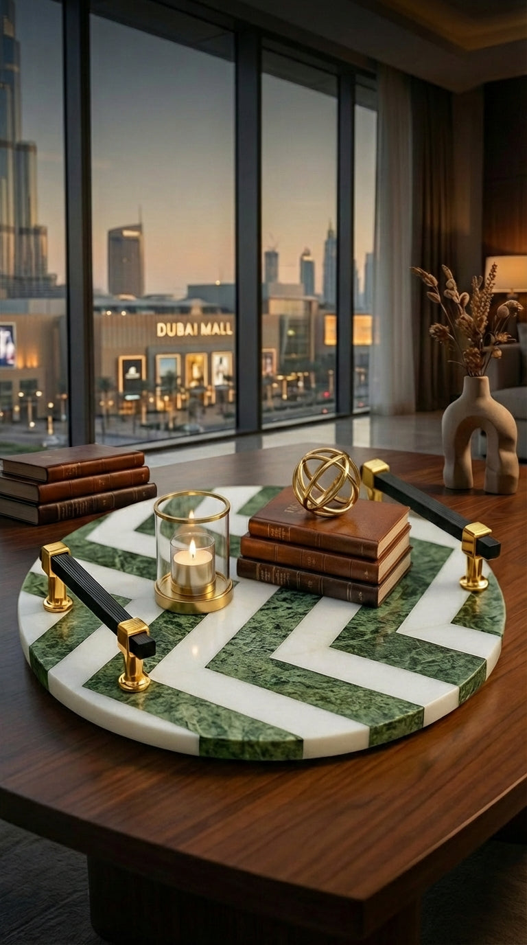 Jade Chevron Round Platter