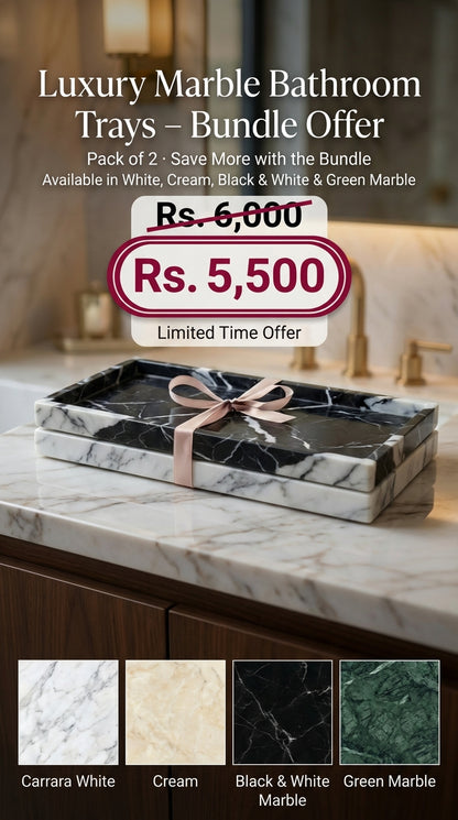 Luxury Marble Bathroom Trays BUNDLE OFFER - Pack of 2