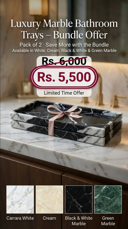 Luxury Marble Bathroom Trays BUNDLE OFFER - Pack of 2