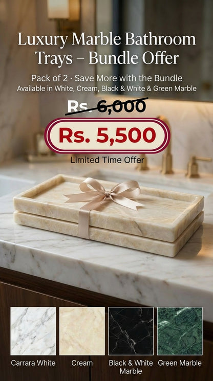 Luxury Marble Bathroom Trays BUNDLE OFFER - Pack of 2