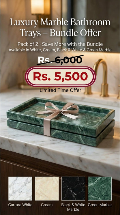 Luxury Marble Bathroom Trays BUNDLE OFFER - Pack of 2