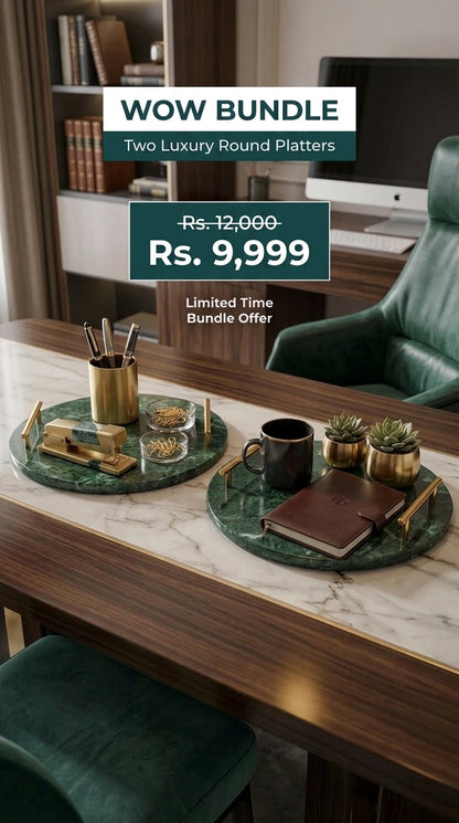 Azadi WOW Bundle – 2 Green Round Platters