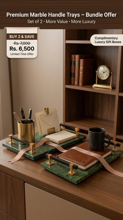 Azadi Green Handle Trays Bundle – Pack of 2