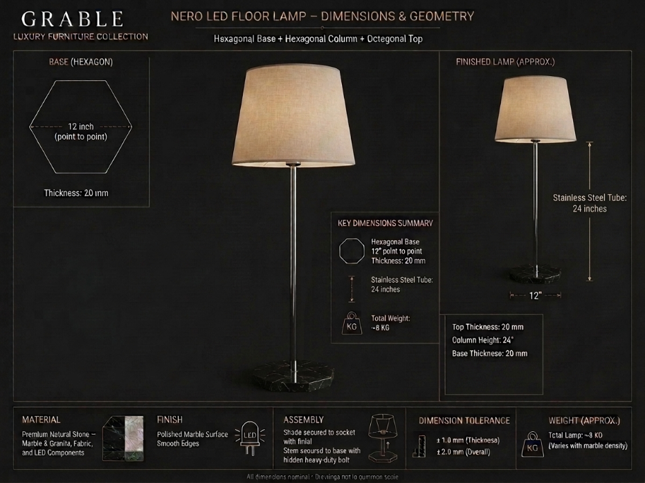 Nero Black LED Lamp