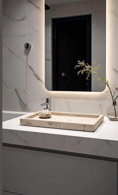 Cream Bathroom Tray