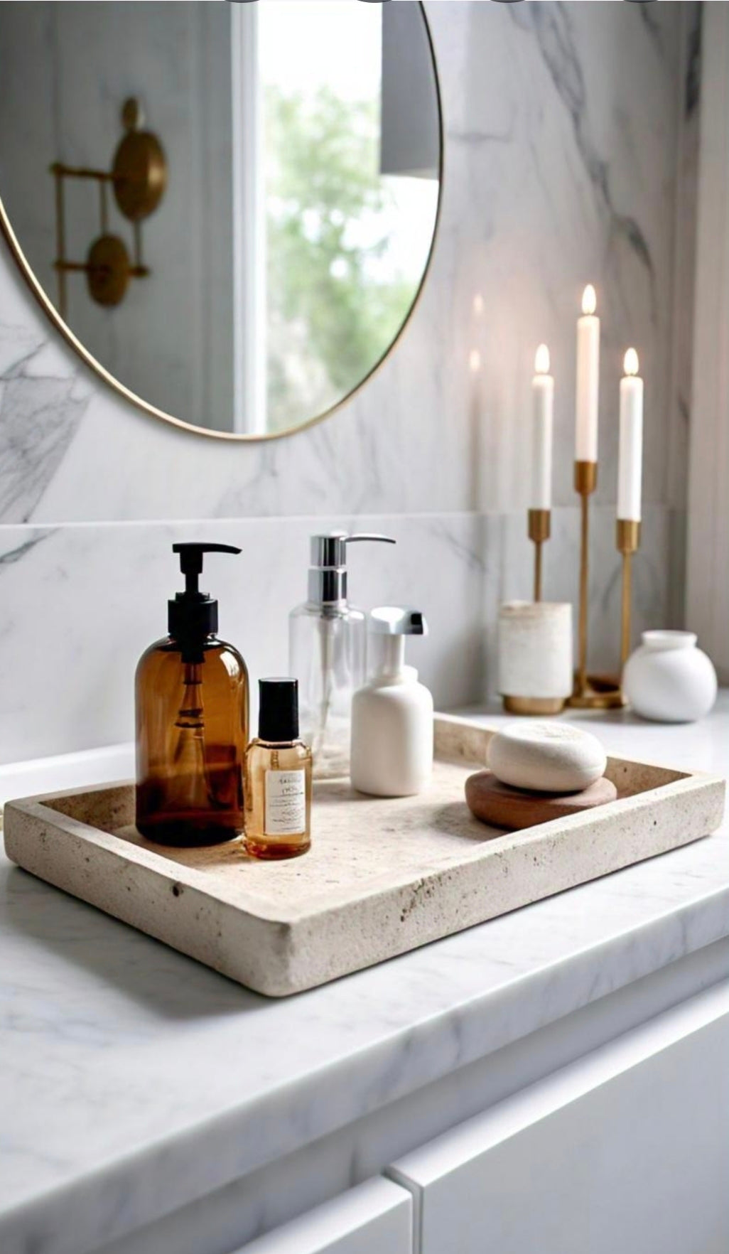 Cream Bathroom Tray