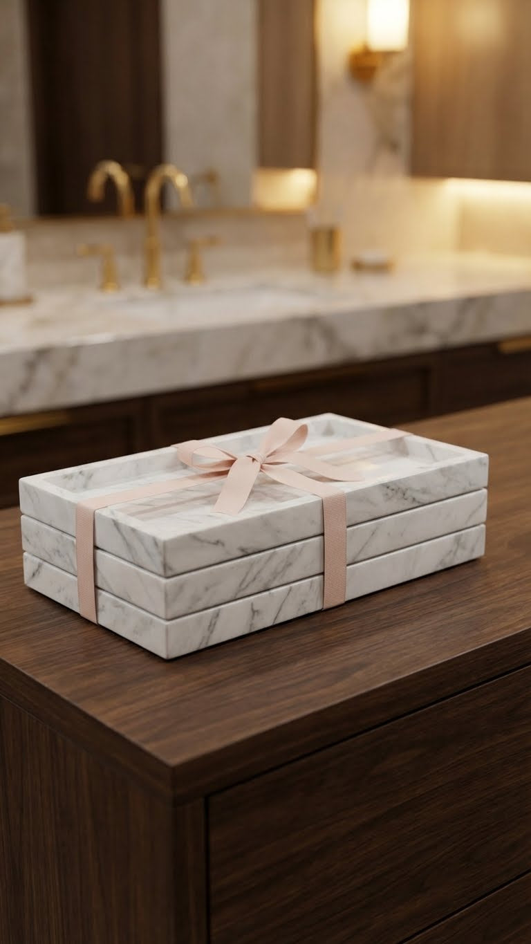 Marble Bathroom Tray Bundle - Pack of 3 Offer
