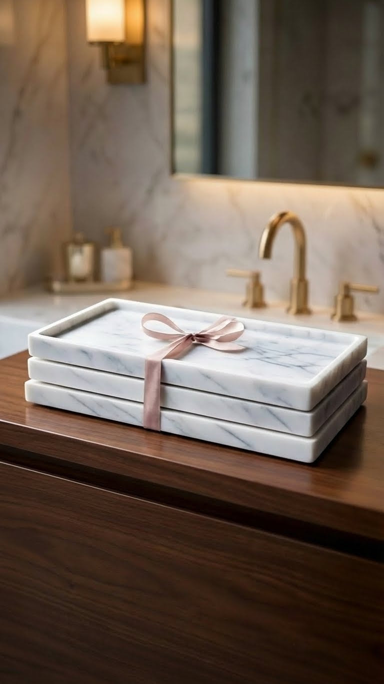 Marble Bathroom Tray Bundle - Pack of 3 Offer