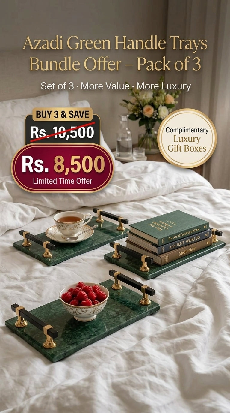 Azadi Green Handle Trays Bundle – Pack of 3