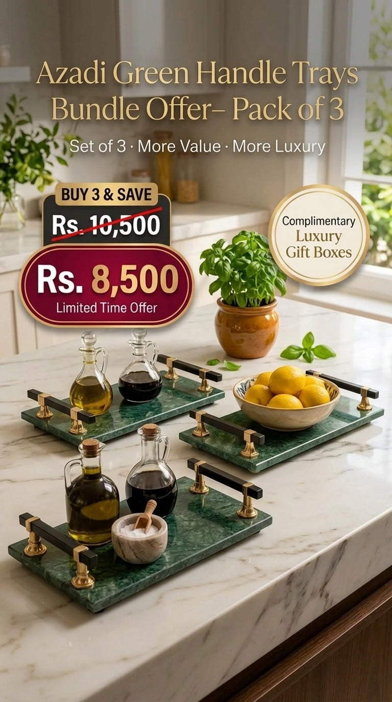 Azadi Green Handle Trays Bundle – Pack of 3