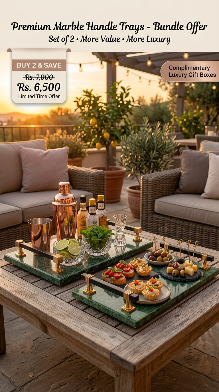 Azadi Green Handle Trays Bundle – Pack of 2