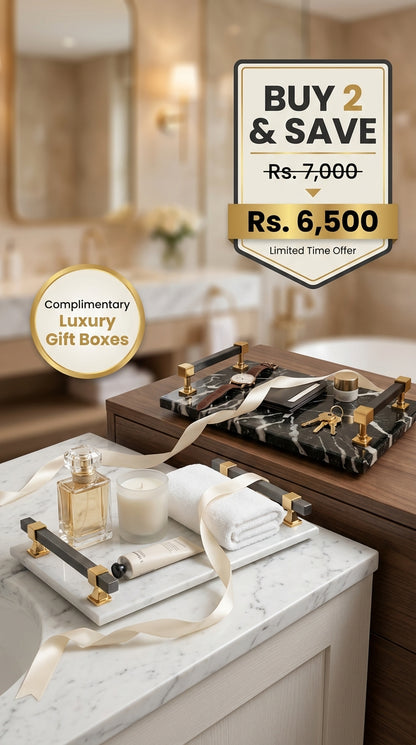 Premium Marble Handle Trays BUNDLE OFFER – Pack of 2