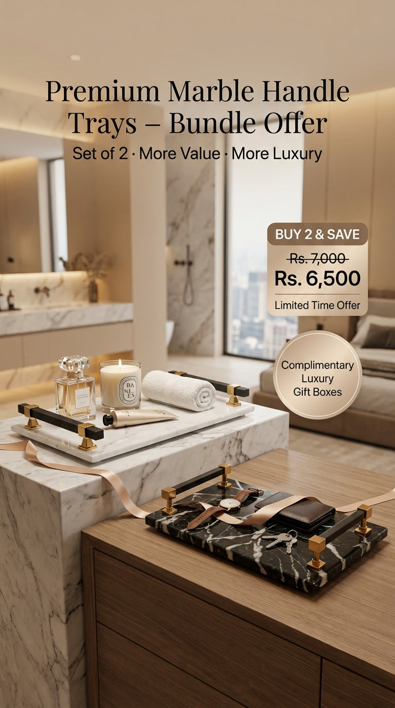 Premium Marble Handle Trays BUNDLE OFFER – Pack of 2