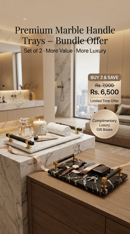 Premium Marble Handle Trays BUNDLE OFFER – Pack of 2