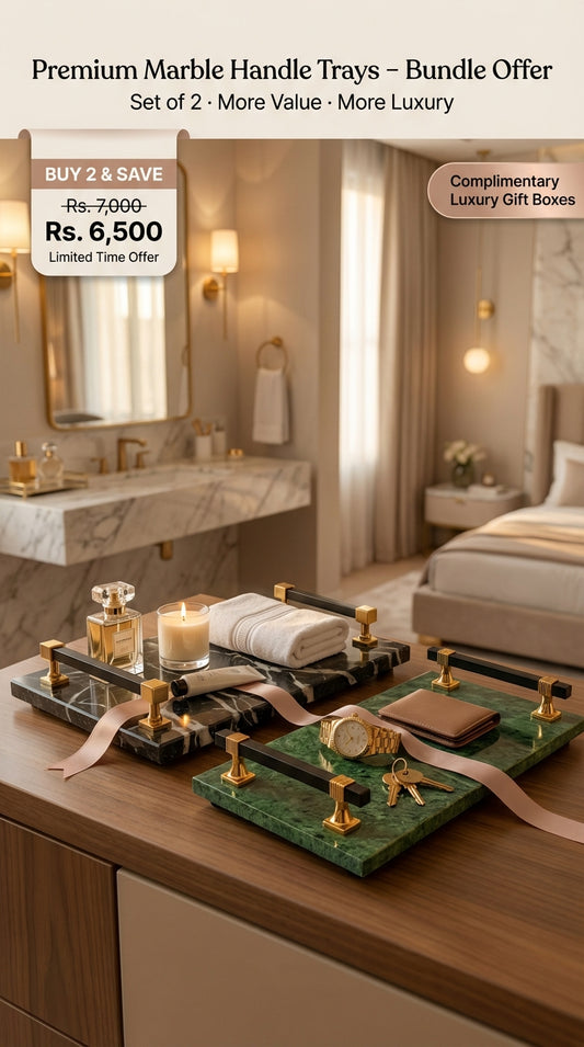 Premium Marble Handle Trays BUNDLE OFFER – Pack of 2