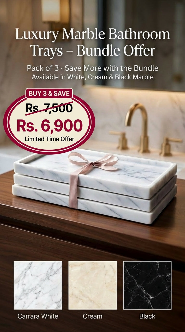 Marble Bathroom Organizer Bundle - Pack of 3 Offer