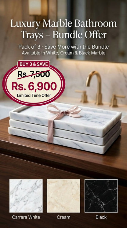 Marble Bathroom Organizer Bundle - Pack of 3 Offer