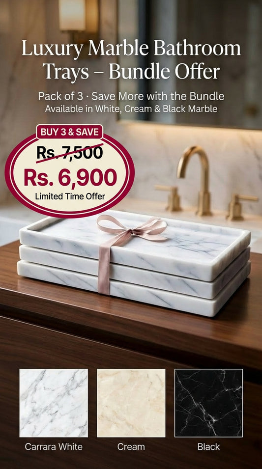 Marble Bathroom Organizer Bundle - Pack of 3 Offer