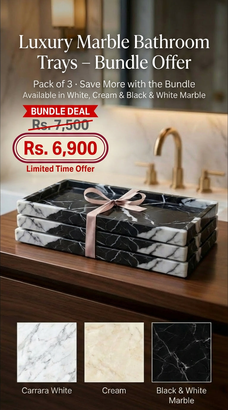 Marble Bathroom Organizer Bundle - Pack of 3 Offer