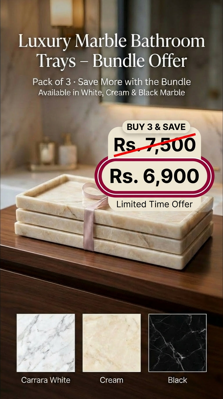 Marble Bathroom Organizer Bundle - Pack of 3 Offer