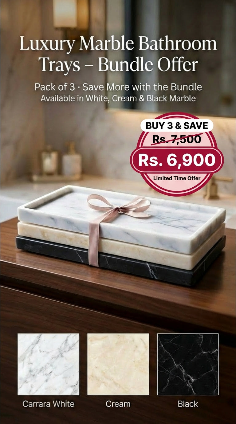 Marble Bathroom Organizer Bundle - Pack of 3 Offer