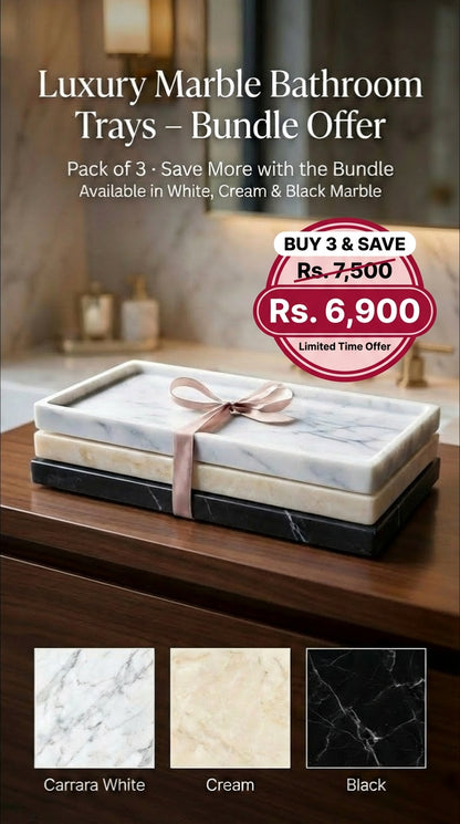 Marble Bathroom Organizer Bundle - Pack of 3 Offer