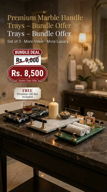 Premium Marble Trays Bundle – Pack of 3 Offer