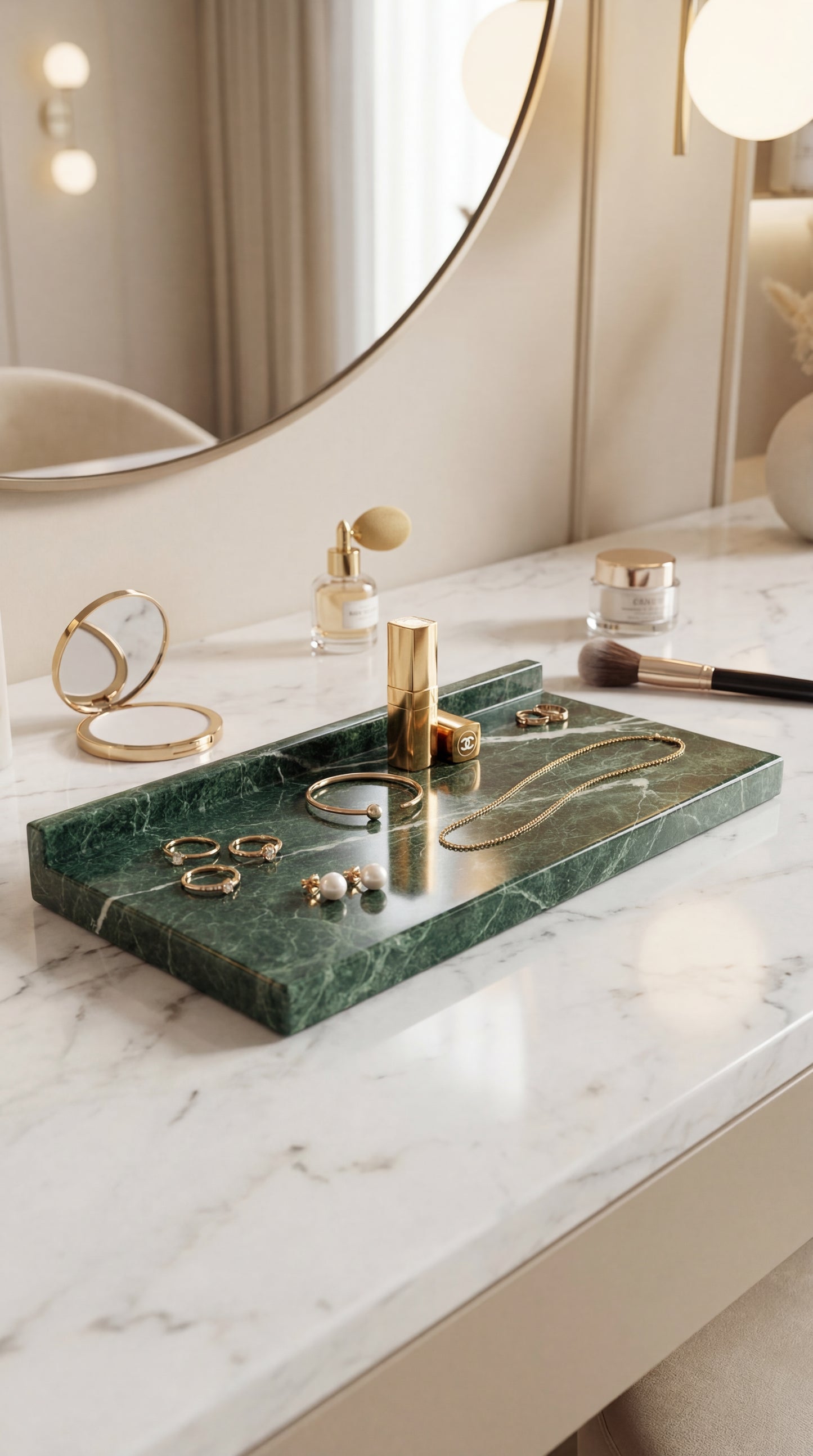 Offset Lip Marble Tray